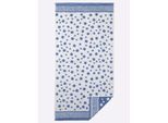 Handtuch ROSS Gr. 1, blau (weiß, taubenblau, gemustert), B:50cm L:100cm, 100% Baumwolle, Handtücher, Handtuch