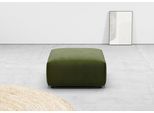 Hocker HOME AFFAIRE "Glimminge auch in Breitcord, Feincord und Easy care-Bezug", grün (moos), B:80cm H:42cm T:80cm, 95% Polyester, 5% Nylon, Hocker, Hocker, passend zur Serie "Glimminge"