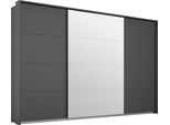 Schwebetürenschrank RAUCH "Kleiderschrank Schrank Garderobe Schlafzimmerschrank Ankleide KEPAN", grau (graumetallic), B:323cm H:233cm T:64cm, Holzwerkstoff, Schränke, Schwebetürenschrank, inkl. Schubladeneinsatz und Passepartout MADE IN GERMANY