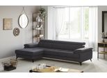 Ecksofa COTTA "Astra L-Form, B: 300 cm", grau (lava), B:300cm T:169cm, 100% Polyester (PES), Sofas, Ecksofa, mit Kopfteilverstellung, optional Bettfunktion & Bettkasten