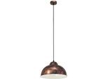 EGLO Hängeleuchte "TRURO 2 Hängelampe, Esstischlampe, Stahl, rostoptik, weiß, E27", orange (kupferfarben, antik), 1, Ø 37cm H: 110cm, 1 Stk., Leuchten, Wohnzimmerlampe, 1 flammig, Vintage, Industrial, Retro, 110x37cm, Hängeleuchte