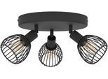 EGLO Deckenleuchte "Sonnino Deckenlampe 3-fach, schwenkbare Spots, Metall, Deckenspot, E14", schwarz, 3, Ø 25cm H: 18,5cm, 1 Stk., Leuchten, Spot - H18,5 x Ø25 cm - schwarz - 3X40W exkl., Deckenleuchte