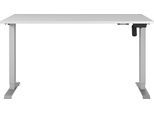 Schreibtisch GERMANIA "Boras", silber (lichtgrau, silber, silber, lichtgrau), B:140cm H:120cm T:80cm, Tische, Schreibtisch, Breite 120/140/160 cm, Metallgestell in vers. Farben, Made in Germany