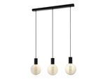 EGLO Hängeleuchte "POZUETA Pendellampe, Stahl, E27, Esstischlampe, Hängelampe, Lampe", schwarz, 3, H: 110cm, 1 Stk., Leuchten, Hängeleuchte, L84 x B6,5 x H110 cm, schwarz, 3X40W exkl., Hängeleuchte