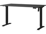 Schreibtisch GERMANIA "Boras", grau (graphit, schwarz, schwarz, graphit), B:140cm H:120cm T:80cm, Tische, Schreibtisch, Breite 120/140/160 cm, Metallgestell in vers. Farben, Made in Germany
