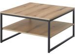 Couchtisch STOLKOM "Cube Couchtisch B/H/T 75x40x75 cm", evoke eiche, schwarz, schwarz, evoke eiche, B:75cm H:40cm T:75cm, Tische, Couchtisch, pulverbeschichtet, quadratisch