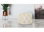 Hocker HOME AFFAIRE "FOLLINA", beige (creme), B:60cm H:39cm T:60cm, 100% Polyester, Hocker, Hocker, Polsterhocker mit klassischer Chesterfield-Knopfheftung