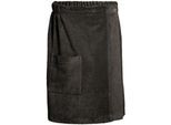 Sarong SCHIESSER "Saunakilt Turin für Herren in angesagter Reiskornoptik", braun (dunkelgrau), Frottier, Hausmäntel, Sarong