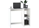Schreibtisch OTTO HOME "BAKAR, Laptoptisch, Computertisch", weiß (weiß, weiß, weiß), B:80cm H:73cm T:39,5cm, Tische, Schreibtisch, 2 offene Fächer, platzsparend, Breite 80 x Tiefe 40 cm