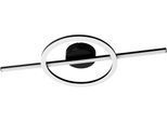 EGLO Deckenleuchte "AGOSTINO Deckenlampe - Stahl, Kunststoff - LED - 19,5W - IP20", schwarz, 1, H: 6cm, 1 Stk., Leuchten, Wohzimmerlampe, Esszimmerlampe, Flur, Schlafzimmer, L66 x B30 x H6 cm, Deckenleuchte