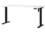 Schreibtisch GERMANIA "Boras", schwarz-weiß (weiß, schwarz, schwarz, weiß), B:160cm H:120cm T:80cm, Tische, Schreibtisch, Breite 120/140/160 cm, Metallgestell in vers. Farben, Made in Germany