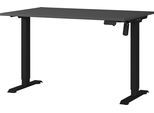 Schreibtisch GERMANIA "Boras", grau (graphit, schwarz, schwarz, graphit), B:120cm H:120cm T:80cm, Tische, Schreibtisch, Breite 120/140/160 cm, Metallgestell in vers. Farben, Made in Germany