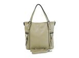 Schultertasche HARPA "TALIA", Mädchen, Gr. B/H/T: 40cm x 31cm x 40cm, beige, Kunstfaser, unifarben, Taschen Schultertasche, mit seitlichen Reißverschlussfächern