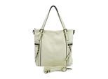 Schultertasche HARPA "TALIA", Mädchen, Gr. B/H/T: 40cm x 31cm x 40cm, sanftes weiß, Kunstfaser, unifarben, Taschen Schultertasche, mit seitlichen Reißverschlussfächern