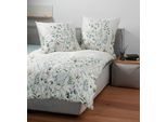 Bettwäsche JANINE "Mako-Satin98123 06", grün, B/L: 135cm x 200cm, 1 Stk., 1 Stk., Mako-Satin, B/L: 80cm x 80cm, Mako-Satin, Obermaterial: 100% Baumwolle, Bettwäsche, Bettwäsche, mit Reissverschluss