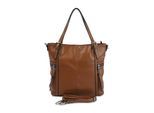 Schultertasche HARPA "TALIA", Mädchen, Gr. B/H/T: 40cm x 31cm x 40cm, cognac, Kunstfaser, unifarben, Taschen Schultertasche, mit seitlichen Reißverschlussfächern