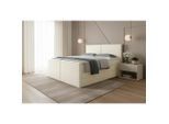 Livetastic , Beige , Textil , H3 , 180x200 cm , Bettkasten, gepolstertes Kopfteil, Topper durchgehend, in verschiedenen Größen erhältlich ,