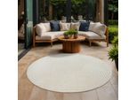 Teppich SANAT "Berlin", beige (natur), H:6mm Ø:120cm, Kunstfaser, Teppiche, Teppich, In -und Outdoor geeignet, Außenbereich,Terasse, Balkon, modern