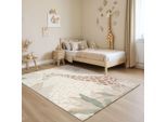 Teppich THE CARPET "Everest Kids", beige (creme), B:80cm H:14mm L:150cm, Polypropylen, Teppiche, Teppich, Kids Kinderzimmer Teppich hohe Flordichte