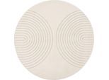 Teppich THE CARPET "Elisa", beige (creme), H:12mm Ø:120cm, Polyester, Polypropylen, Teppiche, Teppich
