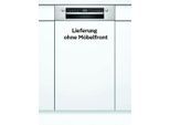 BOSCH teilintegrierbarer Geschirrspüler "SPI2IKS10E", Energieeffizienz: F (A-G), silber (edelstahl), B:44,8cm H:81,5cm T:57,3cm, Geschirrspüler, Mit 2 Sprüharmen im Oberkorb & automatischer Startzeit