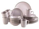 Kombiservice MÄSER "Metallic Rim", lila (lavendel), 24, Geschirr-Sets, Kombiservice