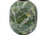 Tischvase CREATIV HOME "Vase", grün, H:32cm Ø:26cm, Vasen, Tischvase, mit floralem Dekor