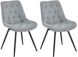 Esszimmerstuhl BYLIVING "Aragon", grau (schwarz, grau), B:47,5cm H:84,5cm T:62,5cm, Metall, Polyester, Stühle, Esszimmerstuhl, 360 Grad drehbarer Stuhl, hochwertiger Webstoffbezug mit Steppung