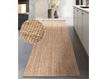 Teppich OTTO HOME "Avot Juteteppich", beige (natur gold), B:80cm H:10mm L:200cm, Jute, Teppiche, Teppich, 100% Jutefaser, Läufer, Esszimmer, Wohnzimmer, Skandi