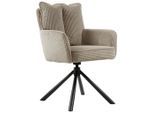 Carryhome Armlehnstuhl, Schwarz, Cappuccino, Metall, Textil, Drehkreuz, 61x90x67 cm, Bsci, Stoffauswahl, Sitzfläche 360° drehbar, inklusive Armlehnen, Esszimmer, Stühle, Esszimmerstühle, Armlehnenstühle
