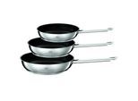 Pfannen-Set RÖSLE "PUREELEMENTS 3-tlg. PTFE ProResist", silberfarben, Pfannen