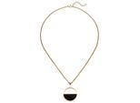 Kette mit Anhänger JOBO "mit schwarzer Acryl-Einlage", goldfarben, Halsketten, Damen, Acryl Edelstahl, L: 45,5, Acryl, Edelstahl, Edelstahl goldfarben 45,5 cm
