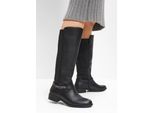 bonprix Stiefel, schwarz, Gr.36, Bequemer Weitschaftstiefel mit dekorativer Kette