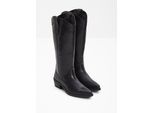 bonprix Cowboy Stiefel, schwarz, Gr.37, Moderner Stiefel im dezentem Cowboy-Look