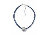 Kette mit Anhänger "Crystal", Damen, Gr. onesize, Metall, blau, COLLEZIONE ALESSANDRO, Basic, Halsketten, mit Glassteinen