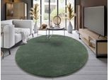 Teppich OCI DIE TEPPICHMARKE "NEW VILLA MELANGE, auch in rechteckig", grün, H:20mm Ø:200cm, Polypropylen, Teppiche, Teppich, dichter Shaggy, melierte uni Farben, robuster Hochflor, Wohnzimmer