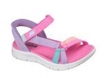 Sandale SKECHERS "GO WALK FLEX SANDAL", Mädchen, Gr. 27, multifarben, Textil, Schuhe Sandale, Sommerschuh mit Klettverschluss, Größenschablone zum Download