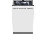 EXQUISIT vollintegrierbarer Geschirrspüler "EGSP1009-E-450D schwarz", Energieeffizienz: D, weiß (schwarz), B:44,8cm H:81,5cm T:55cm, Geschirrspüler, 9 Maßgedecke & flüsterleise 49 dB – stark und angenehm ruhig, vollintegrierbarer Geschirrspüler