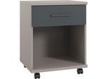 Rollcontainer WIMEX "Bahamas, Rollwagen auf Kunststoffrollen, inkl. Schublade", saharagrau, absetzung grafit, B:46cm H:58cm T:40cm, Holzwerkstoff, Rollwagen, Rollcontainer