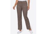 Webhose CLASSIC BASICS, Damen, Gr. 24, Kurzgrößen, grau (dunkeltaupe), 98% Baumwolle, 2% Elasthan, unifarben, lang, Hosen