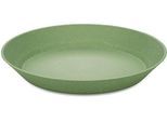 Suppenteller KOZIOL "Teller Set, CONNECT PLATE", grün, B:24cm H:3cm L:24cm Ø:24cm, Holz, Kunststoff, Speiseteller, aus biozirkulärem Kunststoff, spülmaschinengeeignet, melaminfrei, 24cm