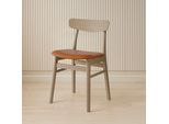 Esszimmerstuhl HAMMEL FURNITURE "Mosbøl, Stuhl, Massivholz mit gepolstertem Sitz – robust & komfortabel", braun (, weiß geölt, weiß geölt, cognac), B:48cm H:79cm T:46cm, Leder, Massivholz, Stühle, Esszimmerstuhl, Massivholz, gepolsterte Sitzfläche, versch. Farbvarianten