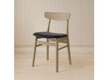 Esszimmerstuhl HAMMEL FURNITURE "Mosbøl, Stuhl, Massivholz mit gepolstertem Sitz – robust & komfortabel", braun (, eiche natur geseift, eiche natur geseift, schwarz), B:48cm H:79cm T:46cm, Leder, Massivholz, Stühle, Esszimmerstuhl, Massivholz, gepolsterte Sitzfläche, versch. Farbvarianten