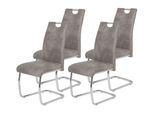 Schwingstuhl-Set Flora 4er-Set Grau