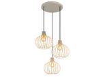 OTTO HOME Hängeleuchte "Yannic, Hängelampe Metall cremefarben, exkl. 3x E27 40W 230V", beige (cremefarben), 3, Ø 50cm H: 120cm, 1 Stk., Leuchten, Kabel in PVC Schwarz kürzbar, ø: 500mm, H: 1200mm, Hängeleuchte