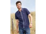 Kurzarmshirt CATAMARAN "Kurzarm-Poloshirt", Jungen, Gr. 44/46, blau (rauchblau, weiß), 100% Baumwolle, unifarben, Shirts