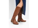 bonprix Stiefel, braun, Gr.43, Bequemer Weitschaftstiefel mit dekorativer Kette