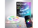 B.K.LICHT LED Stripe "Wifi RGBIC LED Strip, 10 m, mit App Steuerung", weiß, Flammen 300 Stk., Gesamtlänge 10m, Lichterketten, Lichtleiste, mit Musiksensor, smartes LED Band, Selbstklebend, LED Stripe