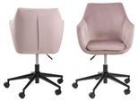 Esszimmerstuhl ACTONA GROUP "Drehstuhl", rosa (dusty rose), B:58cm H:91cm T:58cm, 100% Polyester, Stühle, Esszimmerstuhl, Schreibtischstuhl mit Samtbezug, 5-Sterne-Fußkreuz, Sitzhöhe: 44-54 cm