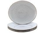 Steakteller CREATABLE "Vintage Nature, Teller Set, 4-tlg.", stein, H:2,5cm Ø:30,5cm, Porzellan, Speiseteller, Steakteller, Naturverbundenes Design, Vielseitig einsetzbar